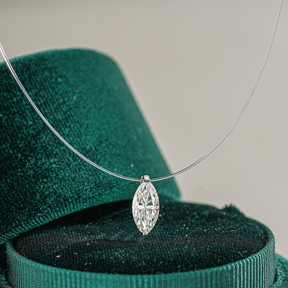 1 Carat Marquise-Shaped Mermaid Tears Moissanite Pendant Necklace
