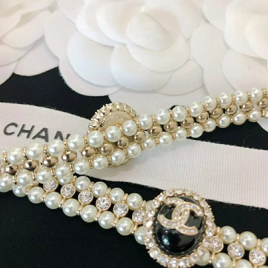 Chanel Pearl Black Choker