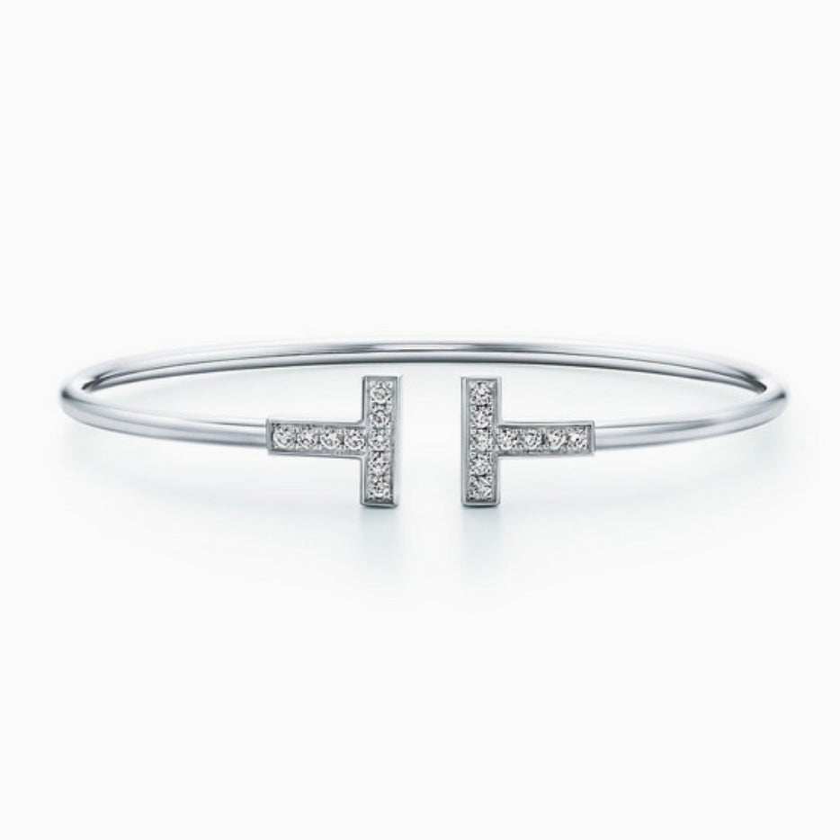 Tiffany T Diamond Wire Bracelet