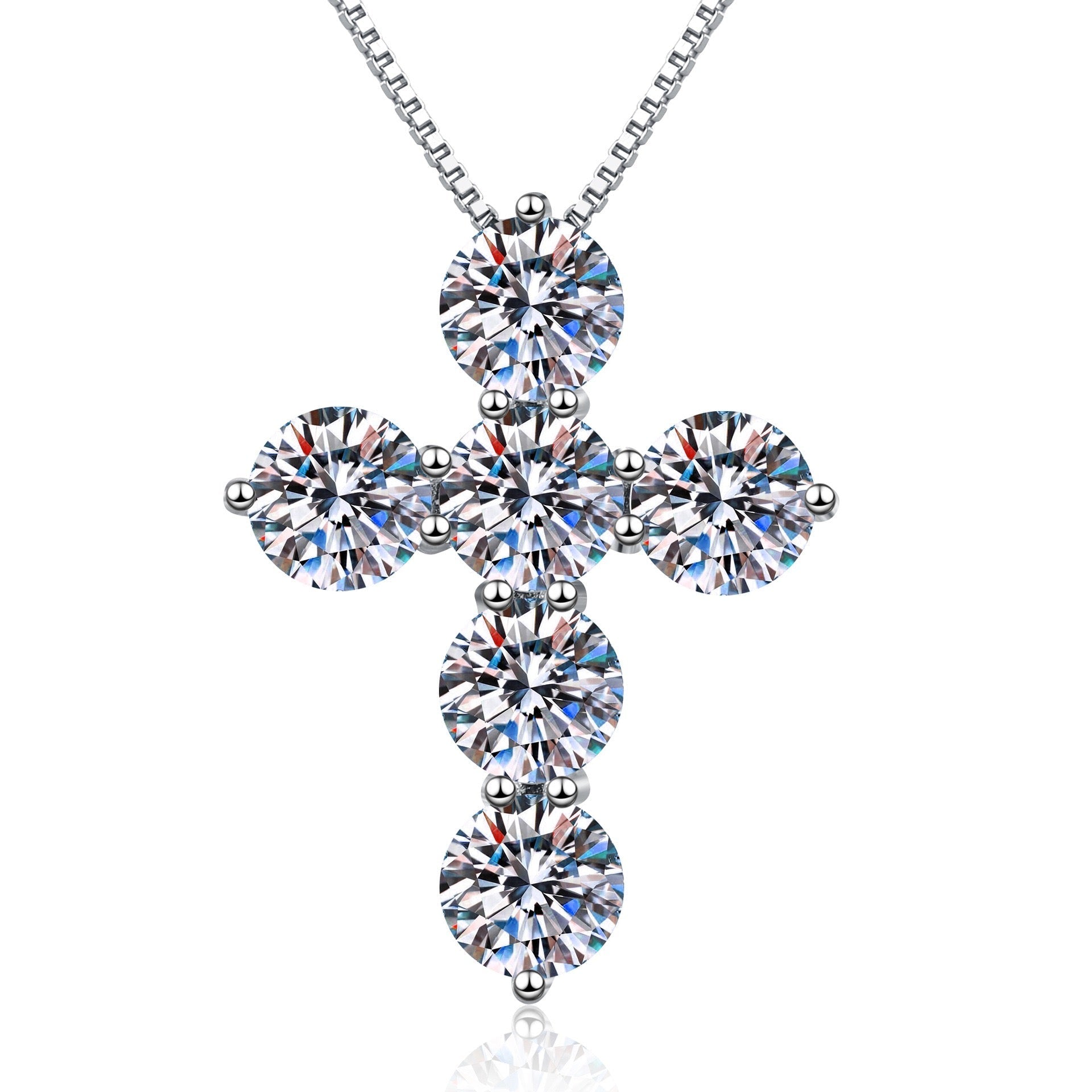 5 Carats Cross Moissanite Necklace