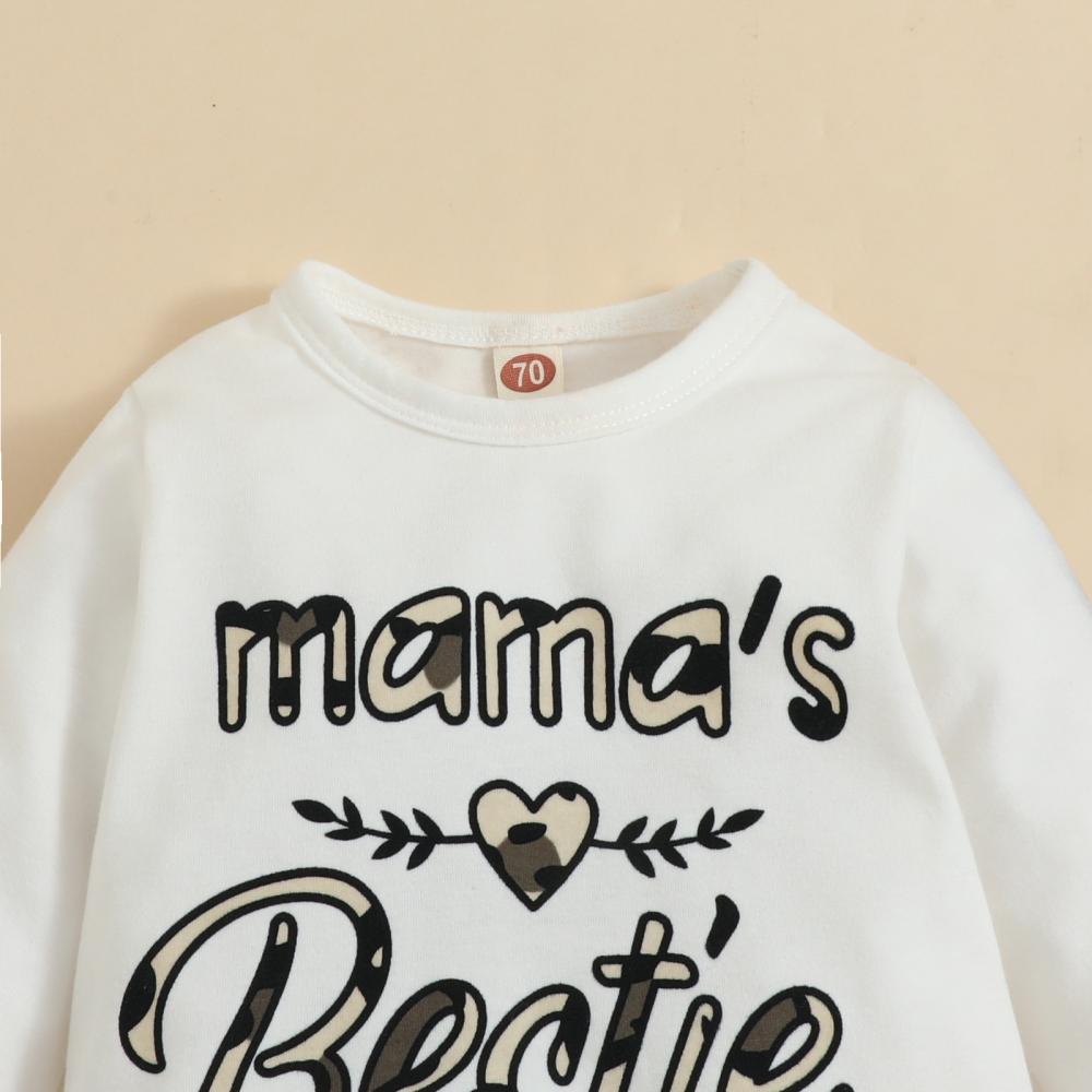 Baby Love Long Sleeve Romper Valentine's Day Leopard Print Jumpsuit Wholesale Baby Clothing