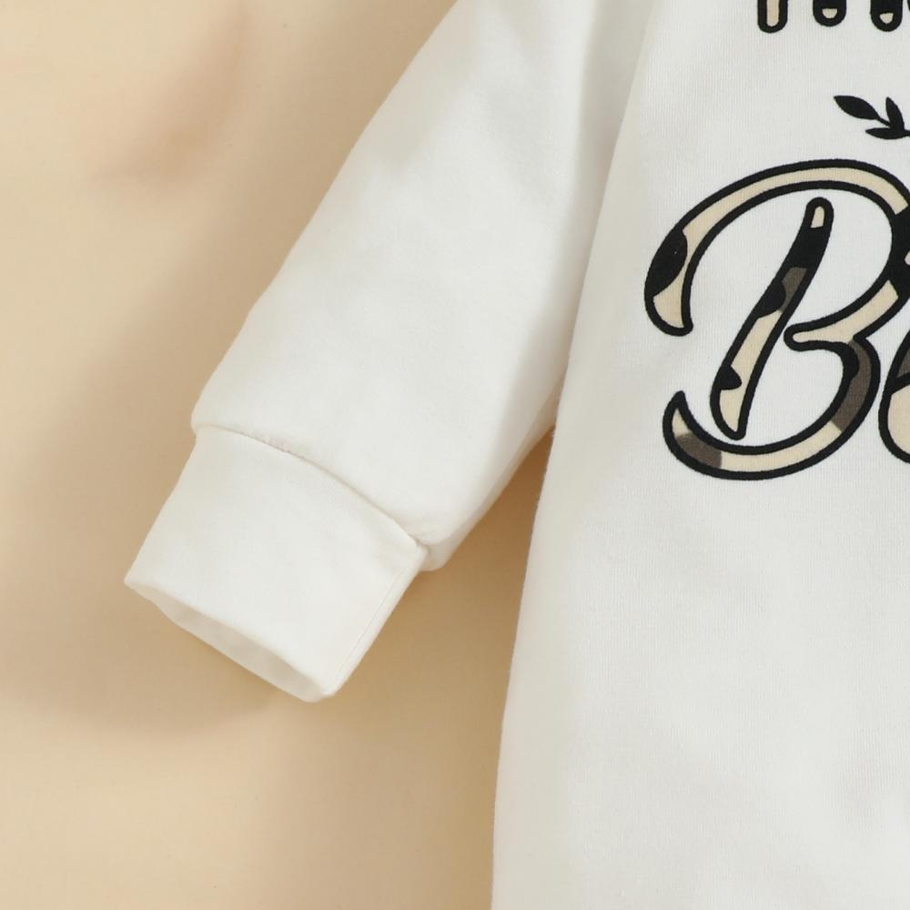 Baby Love Long Sleeve Romper Valentine's Day Leopard Print Jumpsuit Wholesale Baby Clothing