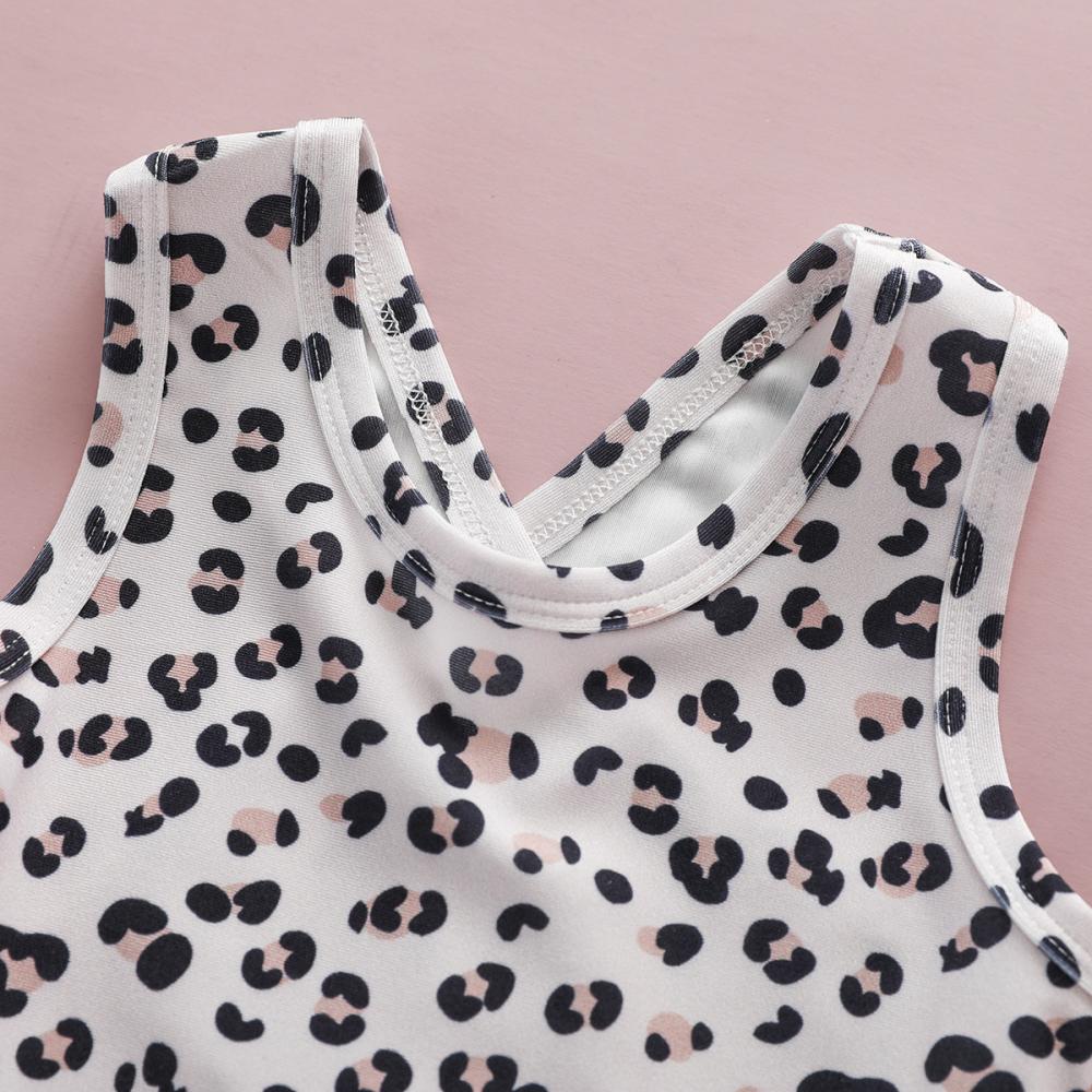 1-6Y Toddler Girls Summer Swimsuit Rainbow Leopard Print Children's Vacation Beach Swimwear Wholesale Plus Size Swimwear