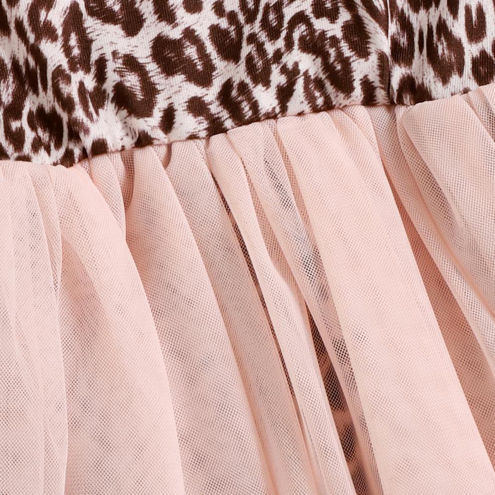 Baby Triangle Romper Autumn and Winter Girls Long Sleeve Leopard Print Mesh Skirt Baby Clothes Wholesale