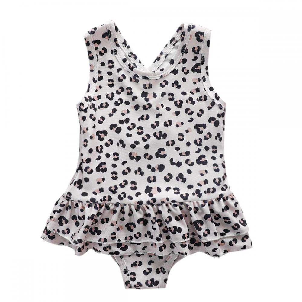 1-6Y Toddler Girls Summer Swimsuit Rainbow Leopard Print Children's Vacation Beach Swimwear Wholesale Plus Size Swimwear