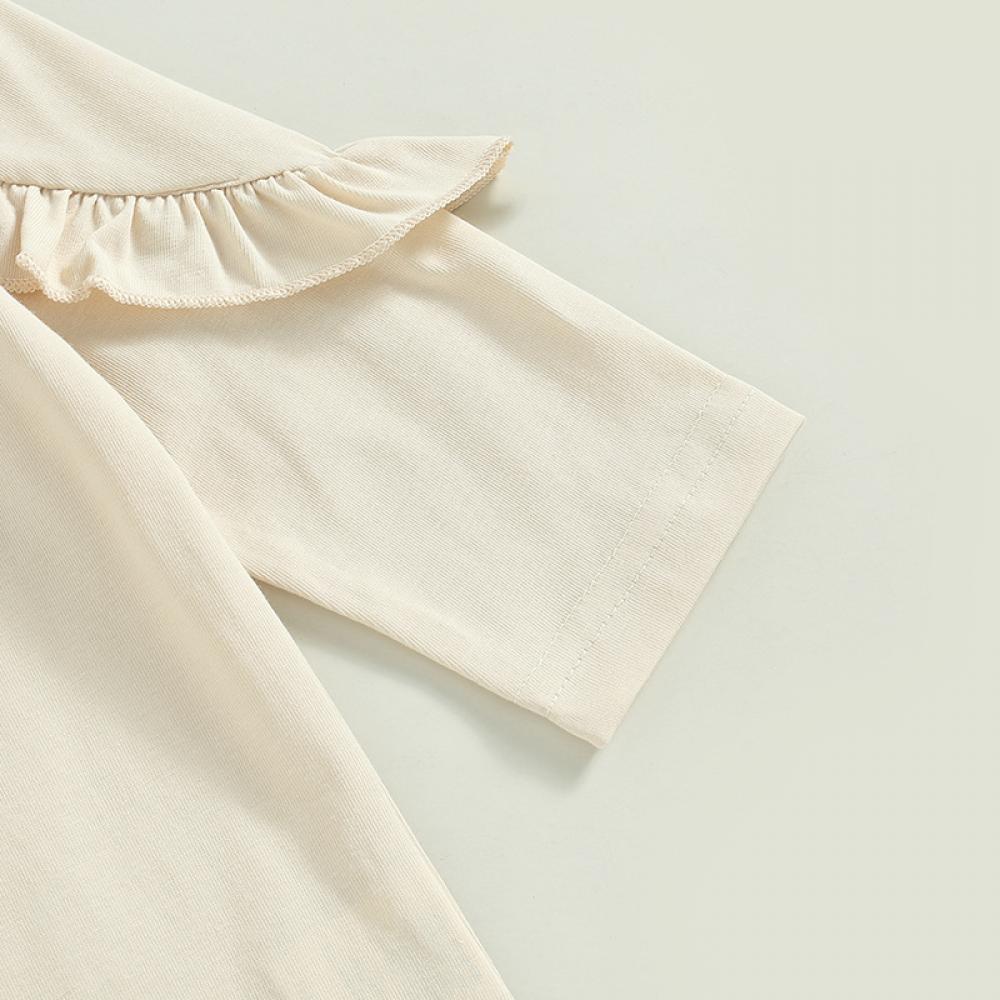 Autumn Children's Girl Set Cow Head Ruffled T-shirt Top Leopard Flared Pants Spring 2-piece Set Wholesale Girls Clothes